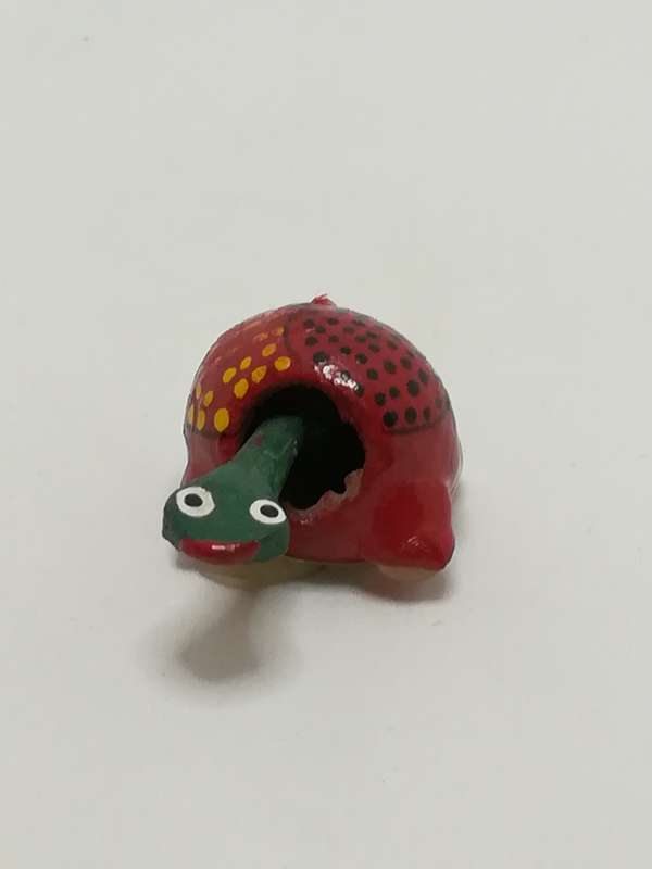 Miniature Wooden Red Black & Yellow with Moveable Neck Tortoise (Miniature, suitable for printer'...