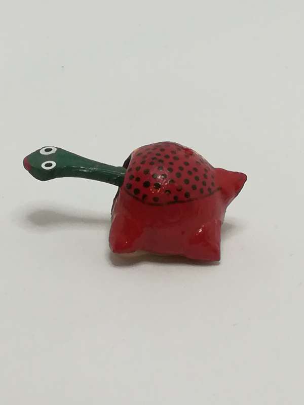 Miniature Wooden Red Black & Yellow with Moveable Neck Tortoise (Miniature, suitable for printer'...