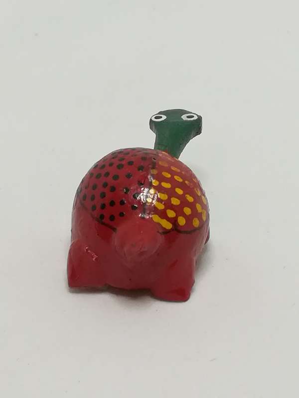Miniature Wooden Red Black & Yellow with Moveable Neck Tortoise (Miniature, suitable for printer'...