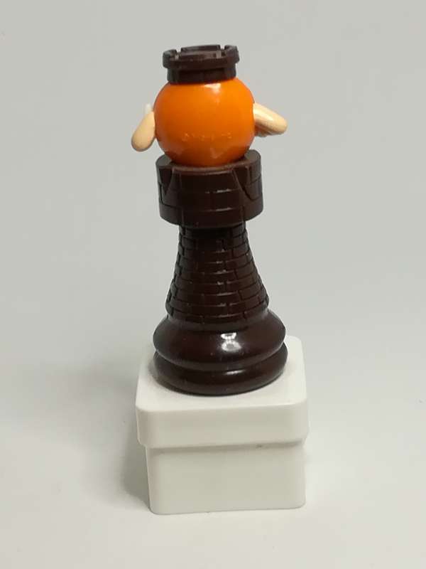 Small Orange, Dark Brown & White M&M