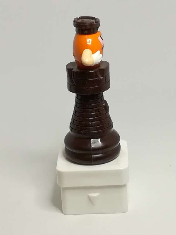 Small Orange, Dark Brown & White M&M