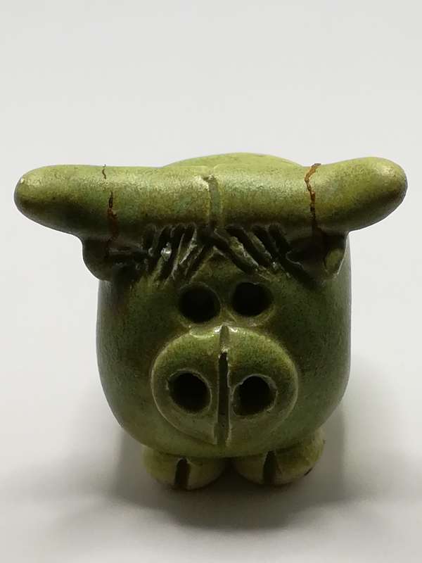 Miniature Ceramic Jade Cow Unique Horns (Miniature, suitable for printer's tray)