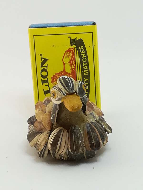 Small Ceramic Duck Decorated with Natural Seeds (Miniature, suitable for printer's tray)