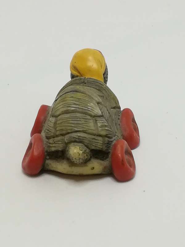 Miniature Tortoise on Red Wheels & Wearing Yellow Cap & Red Sun Glasses (Miniature, suitable for ...