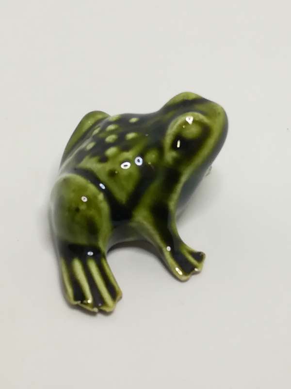 Miniature Ceramic Dark Green Frog (Miniature, suitable for printer's tray)