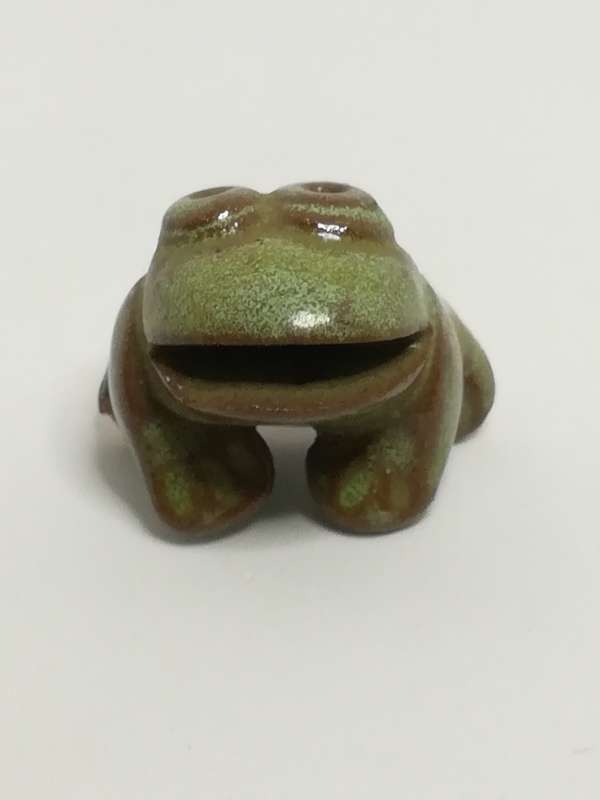 Miniature Ceramic Dark Green Frog Huge Smile (Miniature, suitable for printer's tray)