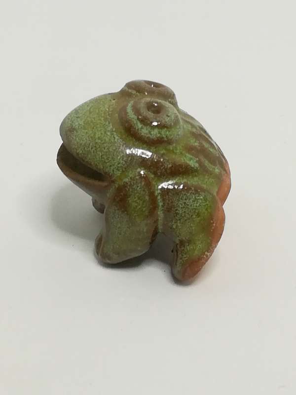 Miniature Ceramic Dark Green Frog Huge Smile (Miniature, suitable for printer's tray)