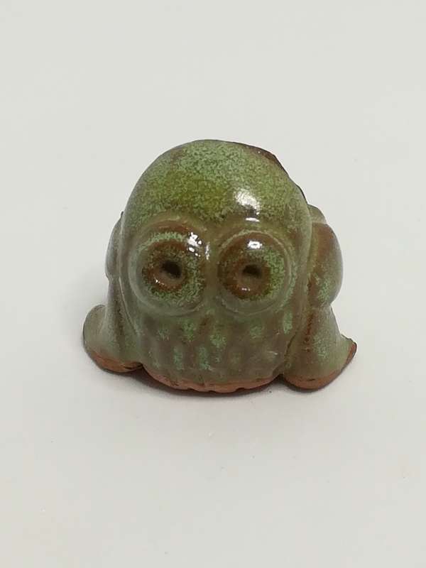 Miniature Ceramic Dark Green Frog Huge Smile (Miniature, suitable for printer's tray)