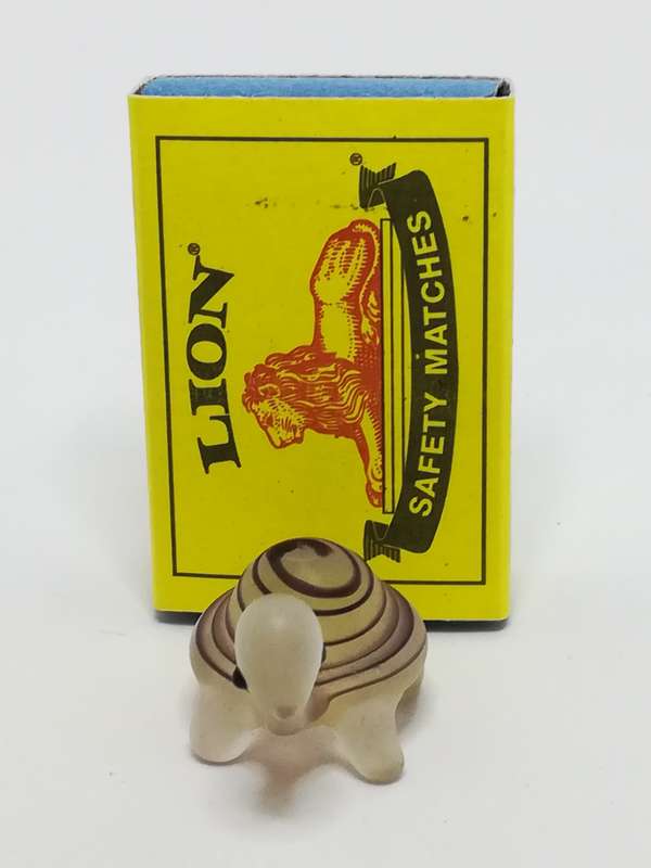 Miniature Frosted Glass/Resin Tortoise with Black Spirals (Miniature, suitable for printer's tray)