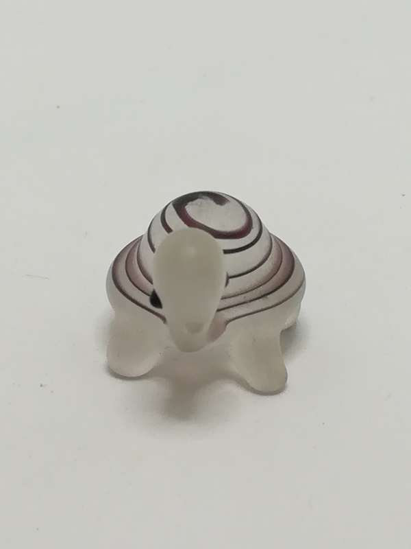 Miniature Frosted Glass/Resin Tortoise with Black Spirals (Miniature, suitable for printer's tray)