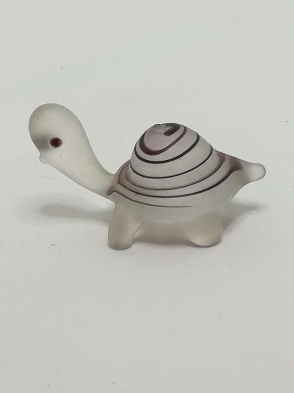 Miniature Frosted Glass/Resin Tortoise with Black Spirals (Miniature, suitable for printer's tray)