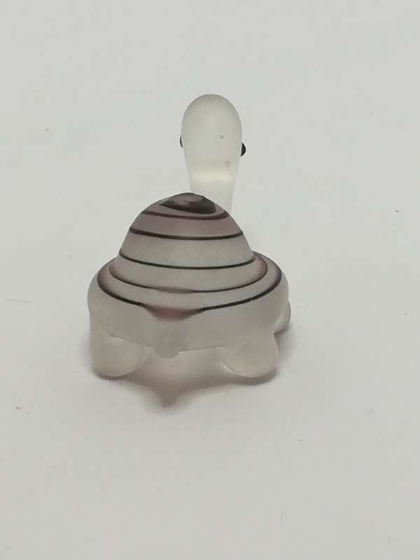 Miniature Frosted Glass/Resin Tortoise with Black Spirals (Miniature, suitable for printer's tray)