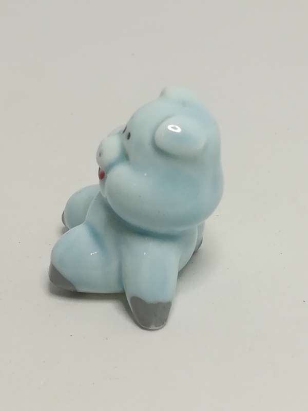 Miniature Ceramic Baby Blue Pig Sitting (Miniature, suitable for printer's tray)