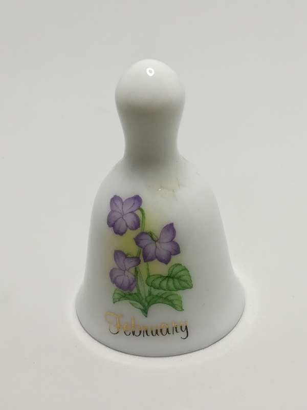 Miniature Ceramic White Bell Flower Painting (February) (Miniature, suitable for printer's tray)