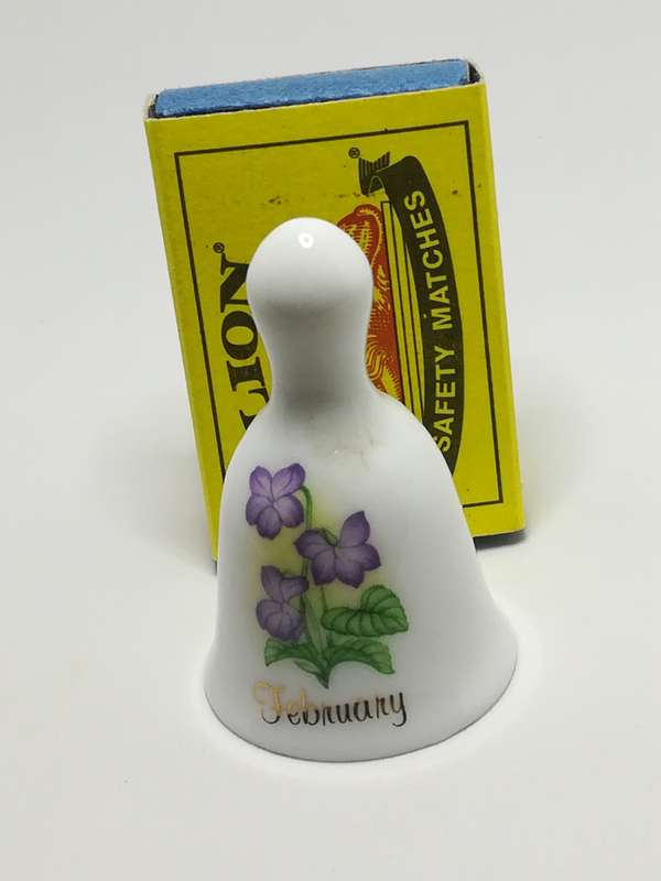 Miniature Ceramic White Bell Flower Painting (February) (Miniature, suitable for printer's tray)