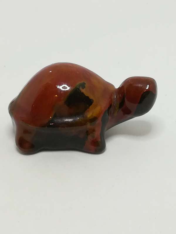 Miniature Abstract Coloured Glazed Clay Tortoise (Miniature, suitable for printer's tray)