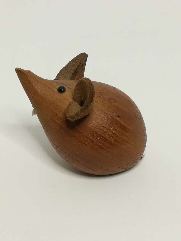 Miniature Wooden Brown Mouse Big Ears & Two White Teeth (Miniature, suitable for printer's tray)