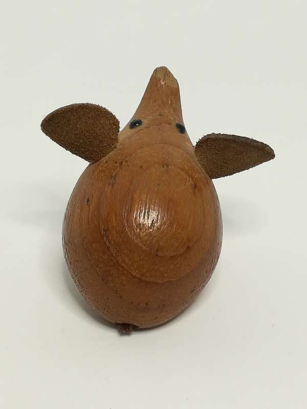 Miniature Wooden Brown Mouse Big Ears & Two White Teeth (Miniature, suitable for printer's tray)