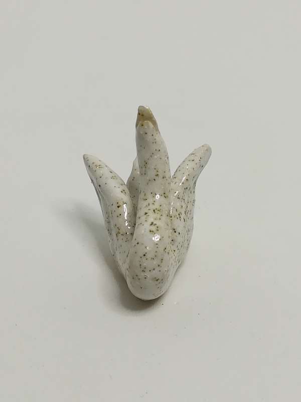 Miniature Ceramic Cream White & Brown Dots Swan (Miniature, suitable for printer's tray)