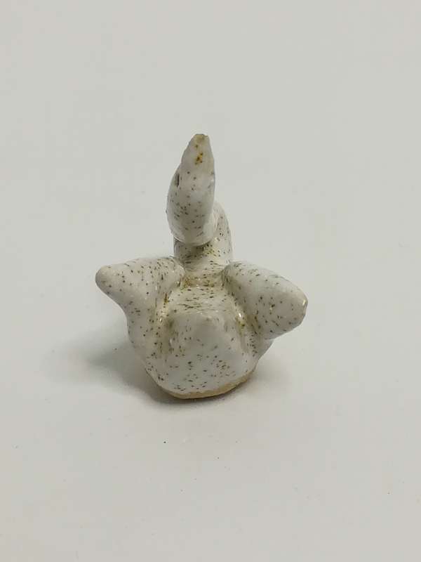 Miniature Ceramic Cream White & Brown Dots Swan (Miniature, suitable for printer's tray)