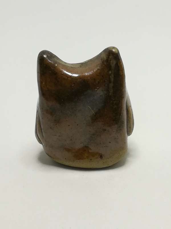 Miniature Ceramic Dark Brown Owl (Clay) (Miniature, suitable for printer's tray)