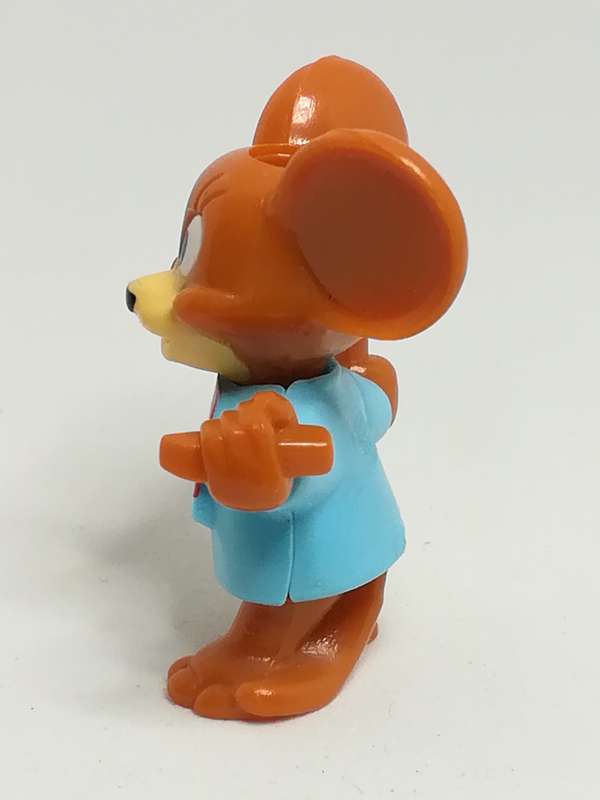 Miniature Brown Mouse Big Ears, Blue Shirt Red Ribbon & Holding Hammer (Miniature, suitable for p...