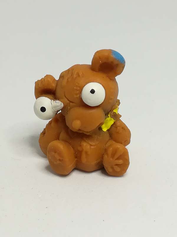 Miniature Brown, Yellow Neck Pencil Popper Teddy Bear (Miniature, suitable for printer's tray)