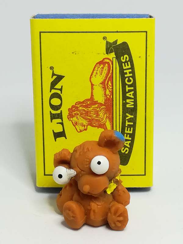 Miniature Brown, Yellow Neck Pencil Popper Teddy Bear (Miniature, suitable for printer's tray)