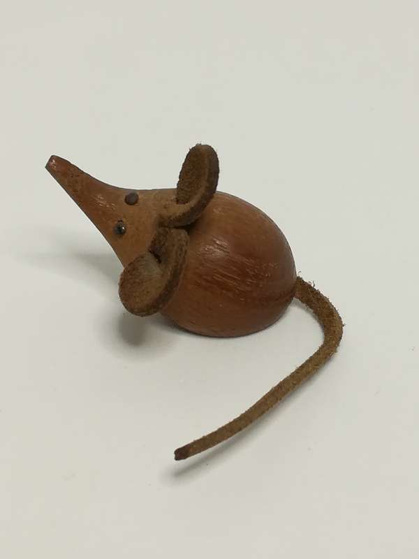 Miniature Wooden Brown Mouse Big Ears (Miniature, suitable for printer's tray)
