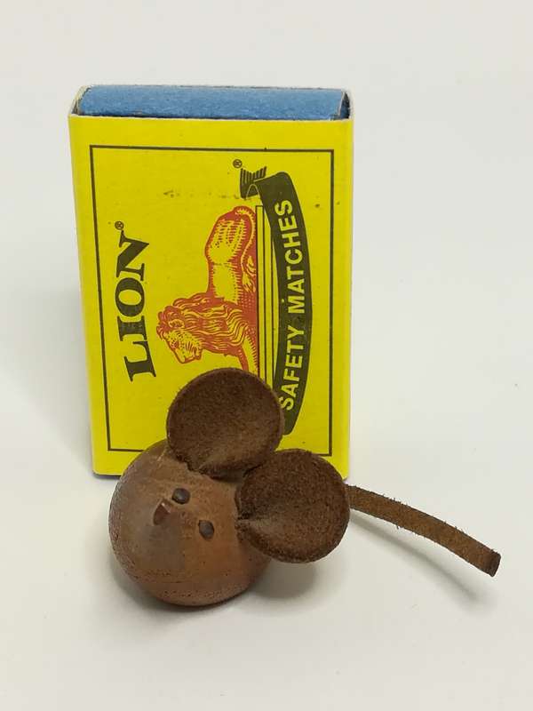 Miniature Wooden Brown Mouse Big Ears (Miniature, suitable for printer's tray)
