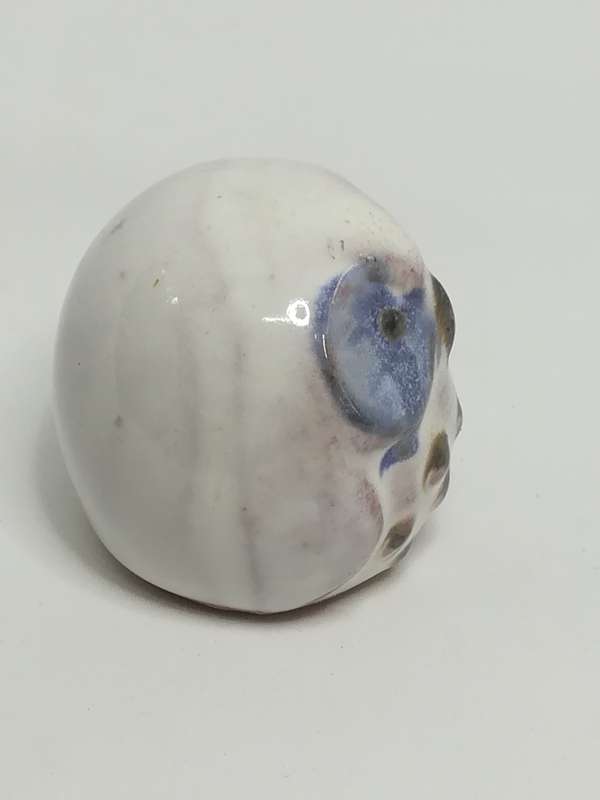 Miniature Ceramic Brown, Blue & White Owl (Miniature, suitable for printer's tray)