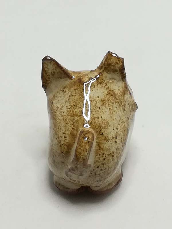 Miniature Ceramic Brown & White Pig (Miniature, suitable for printer's tray)