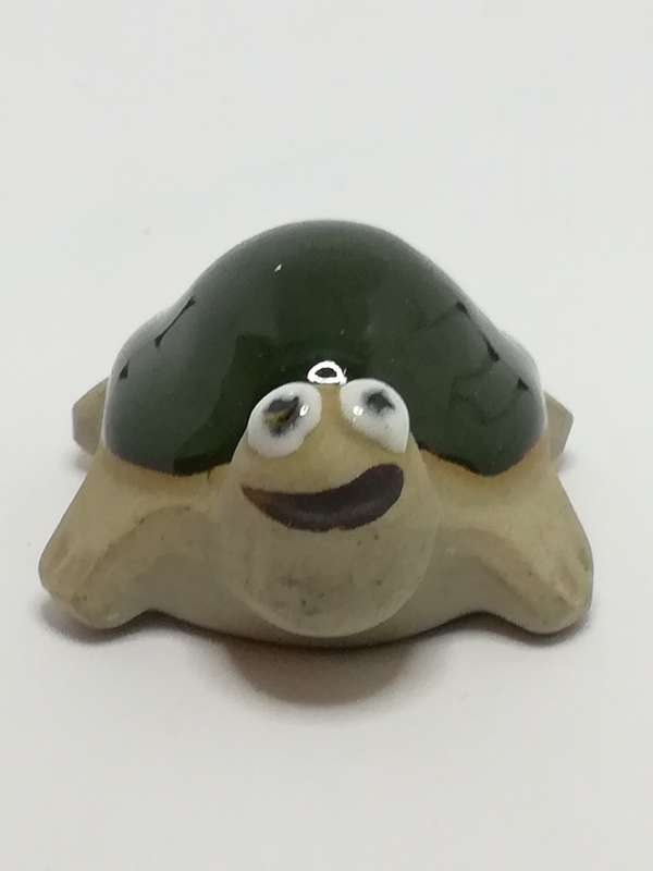 Miniature Clay Tortoise with Glazed Dark Green Shell (Miniature, suitable for printer's tray)