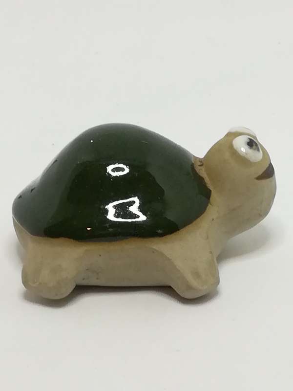Miniature Clay Tortoise with Glazed Dark Green Shell (Miniature, suitable for printer's tray)