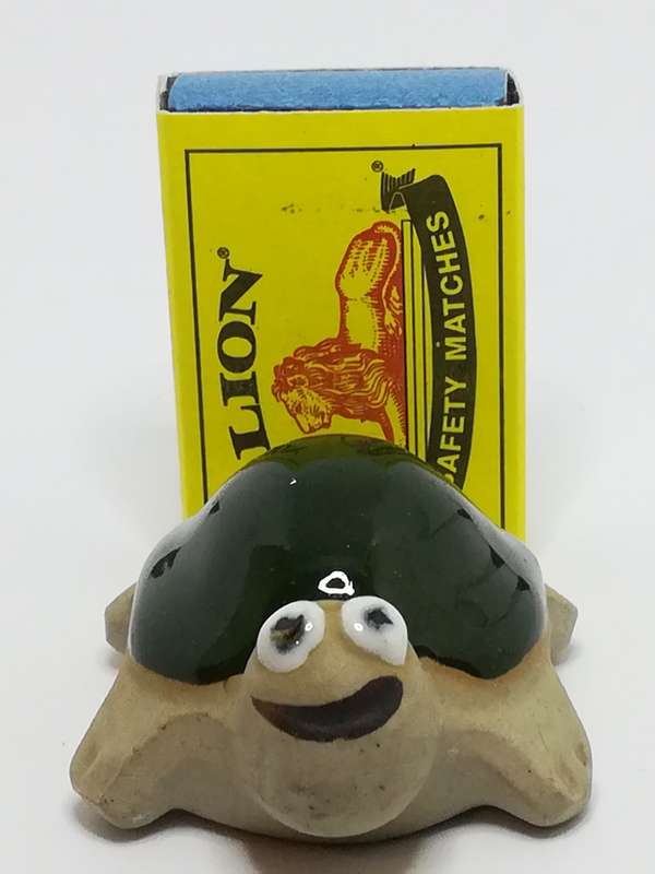 Miniature Clay Tortoise with Glazed Dark Green Shell (Miniature, suitable for printer's tray)