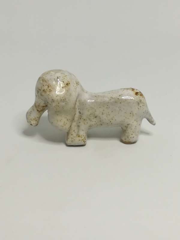 Miniature Ceramic White & Brown Elephant (Miniature, suitable for printer's tray)