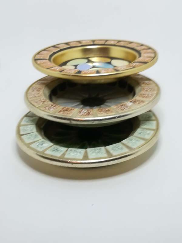 Ornamental Tile Decorated Plates/Ashtrays, Set of Three