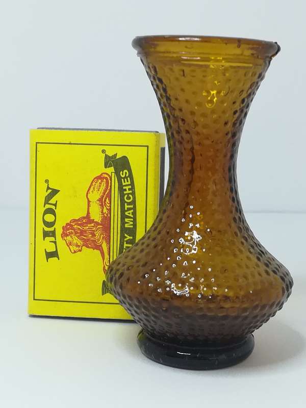 Miniature Vase Flower Brown Glass (for Printer's Tray/Dollhouse)