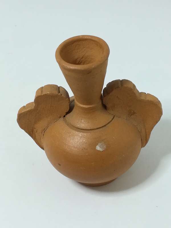 Miniature Clay Vase with Flowers & Handles (Miniature, suitable for printer's tray)