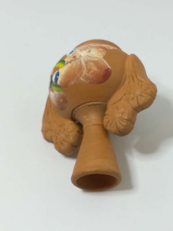 Miniature Clay Vase with Flowers & Handles (Miniature, suitable for printer's tray)
