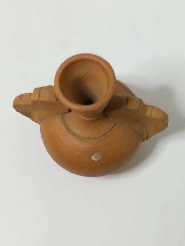 Miniature Clay Vase with Flowers & Handles (Miniature, suitable for printer's tray)