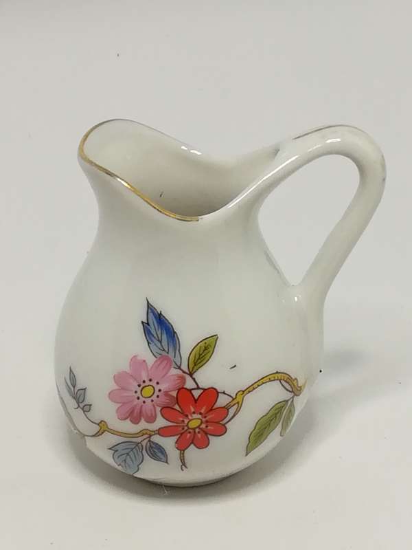 Miniature Ceramic Milk Jug with Flowers (Miniature, suitable for printer's tray)