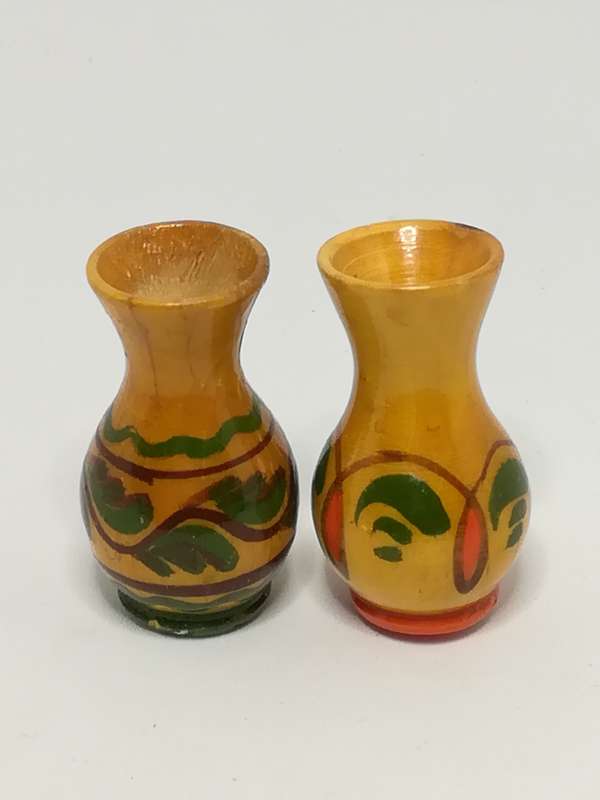 Miniature Wooden Hand-painted Milk Jugs (Set) (Miniature, suitable for printer's tray)