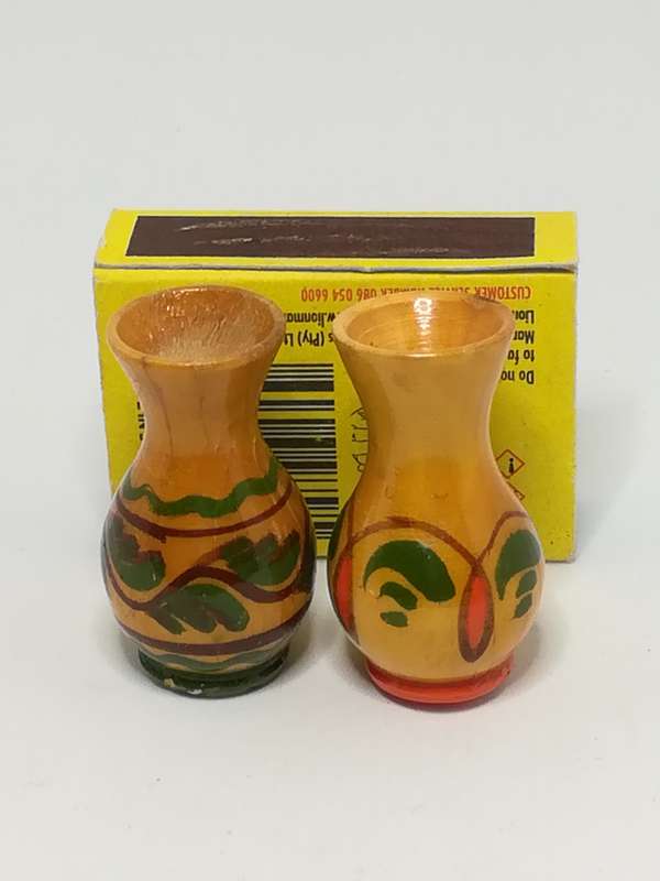 Miniature Wooden Hand-painted Milk Jugs (Set) (Miniature, suitable for printer's tray)