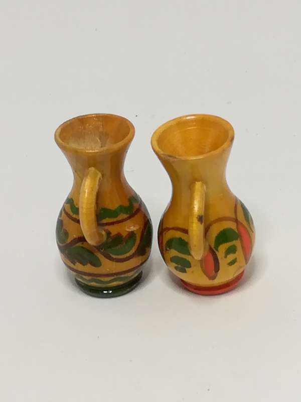 Miniature Wooden Hand-painted Milk Jugs (Set) (Miniature, suitable for printer's tray)
