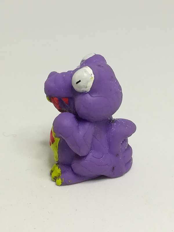 Miniature Purple & Green Pencil Popper Dinosaur Red Paint on Chin & Tummy (Miniature, suitable fo...