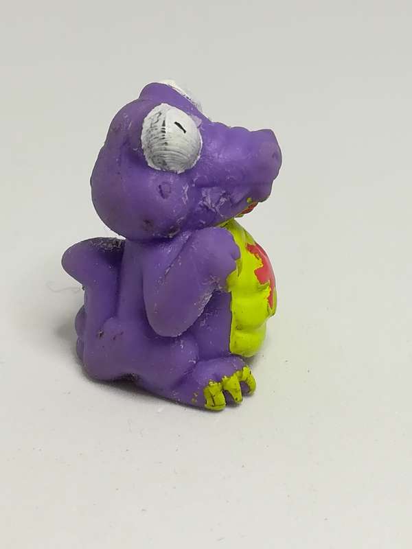 Miniature Purple & Green Pencil Popper Dinosaur Red Paint on Chin & Tummy (Miniature, suitable fo...