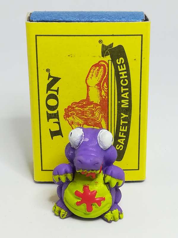Miniature Purple & Green Pencil Popper Dinosaur Red Paint on Chin & Tummy (Miniature, suitable fo...