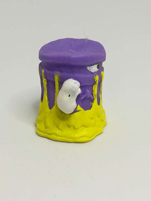 Miniature Purple & Yellow Angry Pencil Popper White Hands (Miniature, suitable for printer's tray)