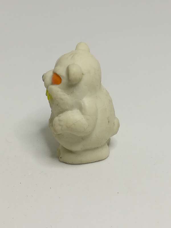 Miniature White Scary Bear Orange eye & Yellow Teeth Pencil Popper (Miniature, suitable for print...